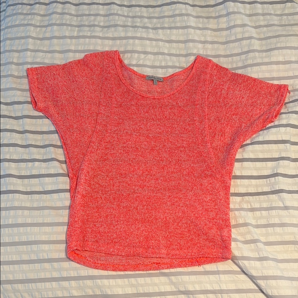 Charlotte Russe Red Short Sleeve Tee Relaxed Fit